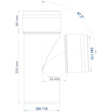 POLOPLAST PO Abzweig POLO-KAL XS DN 110/110/87Grad  – 102232