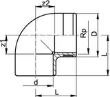 FISCHER GEORG GF Übergangswinkel 90° PVC-U d 20x1/2" IG   – 721100206