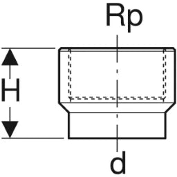 GEBERIT GE PE Anschweissende verstaerkt d40mm x Rp1/2 mit Stahlring   – 360.719.16.1