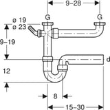 GEBERIT GE Fertigablauf 2teilig in PP d50mm x G1 1/2 weiss   – 152.715.11.1