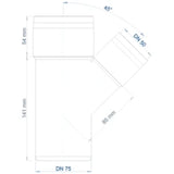 POLOPLAST PO Abzweig POLO-KAL XS DN 75/50/45Grad  – 102218