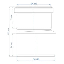 POLOPLAST PO Übergangsrohr POLO-KAL NG DN 125/110   – 02286
