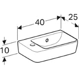 GEBERIT SANITAER Geberit Renova Compact Handwaschbecken HL links, 40x25cm, weiß  – 276240000