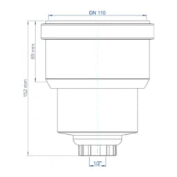 POLOPLAST PO Kondensatübergang mit Muffe POLO-KAL DN 110 / 1/2"   – 03716