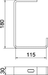 OBO Abhängebügel Flachstahl B100mm Stahl tau chfeuerverzinkt  – 6363903