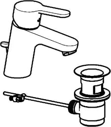 HANSA Hansa Primo Waschtisch-Einhandmischer mit Ablaufgarnitur, chrom   – 4940 2203
