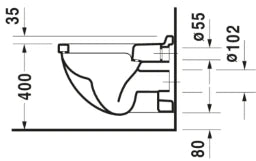 DURAVIT Duravit Starck 3 Wand-WC Tiefspüler weiß   – 2200090000