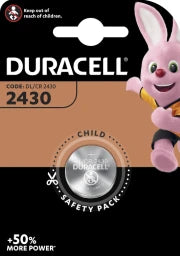 DURACELL Lithium Knopfbatterie 3V CR2430, DL2430, 1er Blister   – 030398