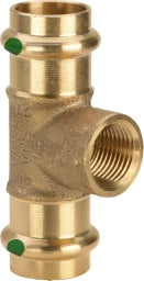 VIEGA Viega T-Stück mit SC Sanpress 2217.2 in 22mm x Rp1/2 x 22mm Siliziumbronze   – 115 944