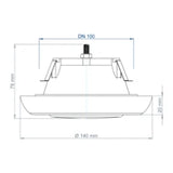 POLOPLAST PO Abluftventil POLO-KWL DN 100, Verteilsystem DN 75   – 02917