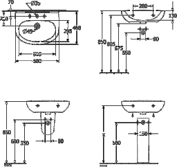 VILLEROY&BOCH V&B O.novo Waschbecken 600x460mm weiß  – 4A406001