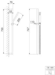 STEINBERG Steinberg Brausegarnitur 750mm mit Handbrause und MBS, chrom  – 135 1600