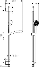 HANSGROHE HG Brauseset Activera Select S 95 2jet EcoSmart mit Brausestange Typ105 chrom  – 28050000