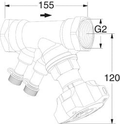 TA TA STAD Einregulierungsventil 2" ohne Entleeradapter, 52851050   – 52 851-050