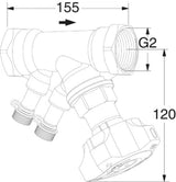 TA TA STAD Einregulierungsventil 2" ohne Entleeradapter, 52851050   – 52 851-050