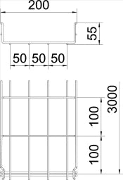 OBO Gitterrinne GRM 55x200x3000 Stahl galvan isch verzinkt  – 6001446