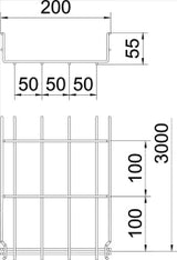 OBO Gitterrinne GRM 55x200x3000 Stahl galvan isch verzinkt  – 6001446