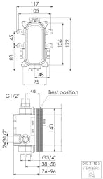 STEINBERG Steinberg Universal Unterputzkörper 1/2" für Wanne/Brause u. Brause-Einhebel   – 010 2110 3