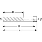 GEBERIT GE Mapress Edelstahl Uebergang mit Einschubende d18mm x Rp1/2, L14,8cm  – 90933