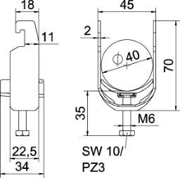 OBO Bügelschelle 2056 34-40mm Stahl tauchfeu erverzinkt  – 1186736