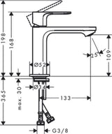 HANSGROHE HG Einhebel-Waschtischmischer Rebris S 110 CoolStart o.Zugstange chrom  – 72520000