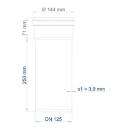 POLOPLAST PO Steckmuffenrohr POLO-KAL NG DN 125/250   – 02051