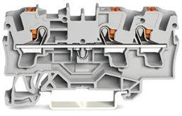 WAGO 3-Leiter-Durchgangsklemme mit Drücker 4 mm², grau   – 2204-1301