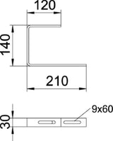 OBO Universalbügel 210x144x120 Stahl galvani sch verzinkt  – 6363982