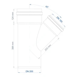 POLOPLAST PO Abzweig POLO-KAL NG DN 200/160/45Grad   – 02971