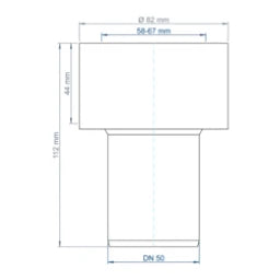 POLOPLAST PO Übergang von Muffe auf Spitzende anderer Werkst.POLO-KAL DN 50/58-67mm   – 02850