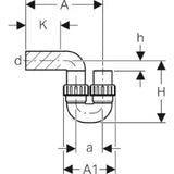 GEBERIT GE PE Siphon mit Bundverschraubung d 110mm 367730   – 367.730.16.1
