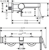 HANSGROHE HG Wannenmischer Aufputz Finoris chrom  – 76420000