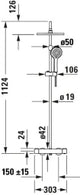 DURAVIT Duravit Duschsystem 1000 chrom Brausethermostat 303x1124x573mm  – TH4282008010