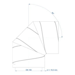 POLOPLAST PO ISO-Bogen POLO-KWL DN 160/90Grad   – 03556