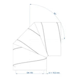 POLOPLAST PO ISO-Bogen POLO-KWL DN 160/90Grad   – 03556