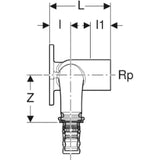 GEBERIT GE Mepla Doppelanschlusswinkel RG 90 Gr. d20mm x Rp1/2 x 20mm   – 602.273.00.5