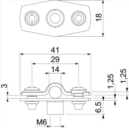 OBO Abstandschelle mit Gewindeanschluss M6 1 2-14mm Stahl galvanisch verzinkt  – 1362414