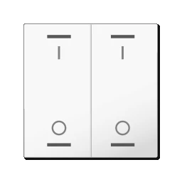 MDT Wippe für KNX Taster Light 55 2-fach, Reinweiß glänzend, Schalten  – BE-TAL55W202.B1