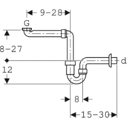 GEBERIT GE Fertigablauf fuer Waschtisch in PP d 40, weiss 151107   – 151.107.11.1
