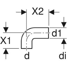 GEBERIT GE PE Siphonanschlussbogen d 50/50mm 361080   – 361.080.16.1