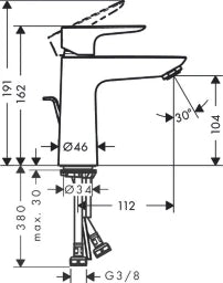 HANSGROHE HG Talis E Waschtischmischer CoolStart chrom  – 71713000