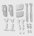 VOGEL&NOOT VN-Spezialwinkellaschenset (zweiteilig) f. Aufputz, Wandabstand 28/43 mm  – GV5BW5115196000