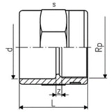 FISCHER GEORG GF Übergangsmuffe PP-H d 25x3/4" IG   – 727910207