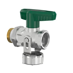 SIMPLEX KFE-Kugelhahn f. TW PN16 G 1/2" vern. D-form m. Fl.griff o. Schlauchverschrbg.  – F10639