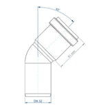POLOPLAST PO Bogen POLO-KAL NG DN 32/45Grad   – 02102