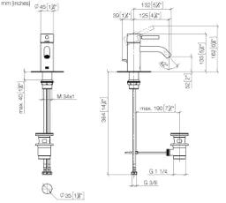 DORNBRACHT Dornbracht Meta WT-Einhandmischer mit Ablaufgarnitur chrom   – 33 501 660-00
