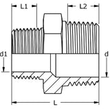 NORDS Nords Reduziernippel R-209 1/2"x1/4" Wkst.1.4404 / 316L  – 11-0209-05
