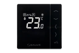 SALUS Digitaler Raumthermostat UP Schwarz, 230V mit 3 A Schaltstrom  – 112646