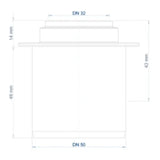 POLOPLAST PO Übergangsrohr kurz POLO-KAL DN 50/32  – 02202