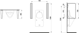 LAUFEN Laufen Cinto Urinal-Trennwand weiß, inkl. 9960.0   – H8476030000001